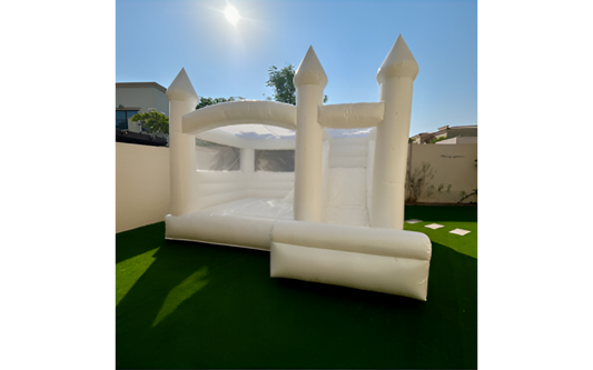 White Bouncy Castle With Slide