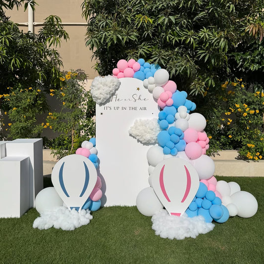 He or She It's Up in the Air Gender Reveal Theme Setup