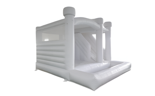White Bouncy Castle With Slide & Ball Pit