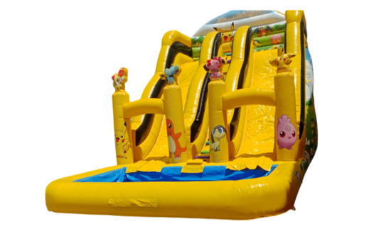 Pikachu Family Double Water Slide & Pool