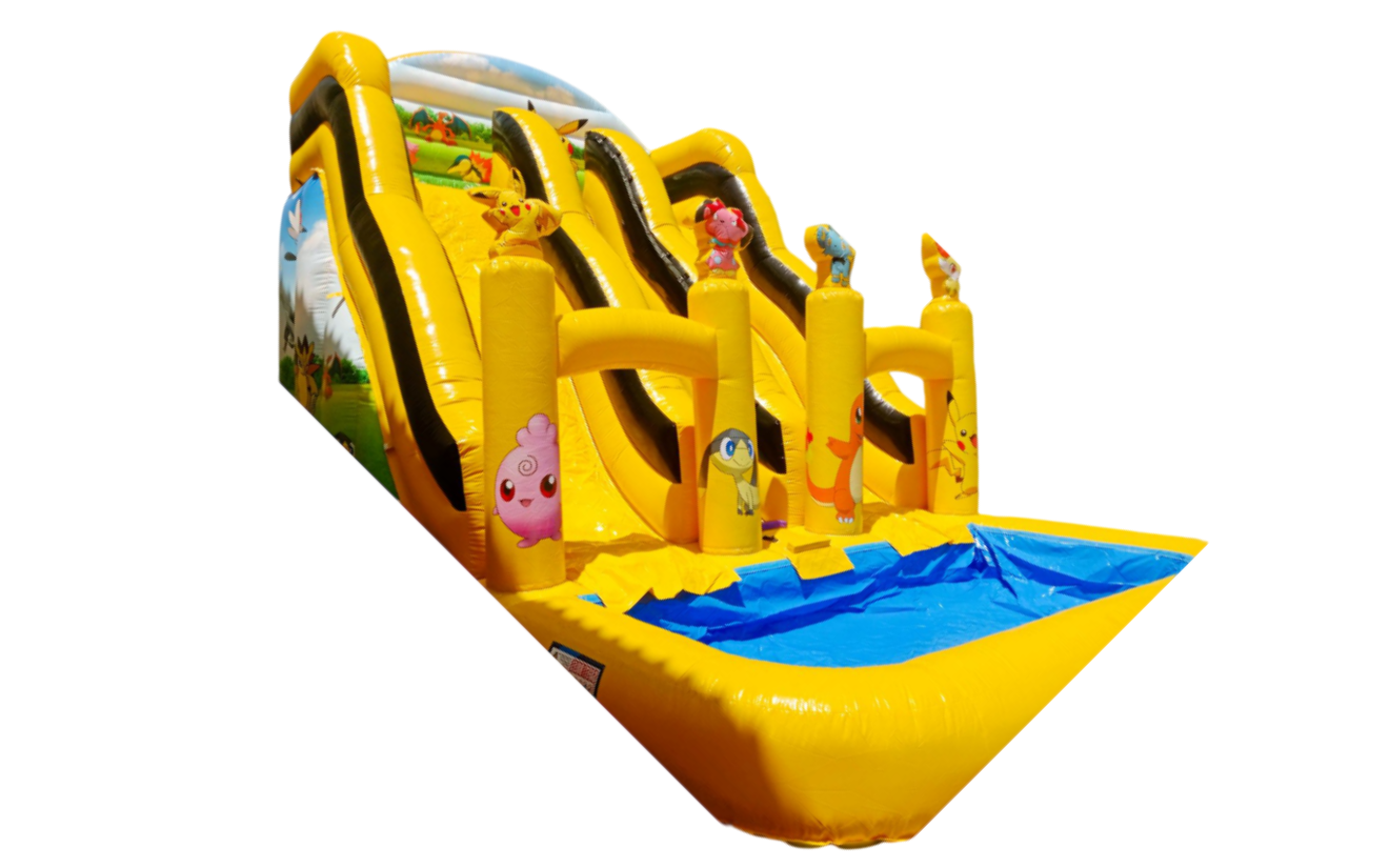 Pikachu Family Double Water Slide & Pool
